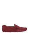Tod's Man Loafers Garnet Size 7 Leather In Burgundy