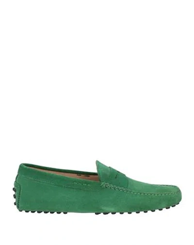Tod's Man Loafers Green Size 9 Leather