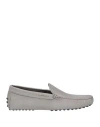 Tod's Man Loafers Light Grey Size 9 Leather In Grey