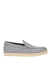 Tod's Man Loafers Grey Size 8 Soft Leather