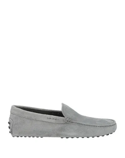 Tod's Man Loafers Grey Size 7.5 Leather In Grey