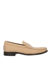 Tod's Man Loafers Beige Size 8.5 Leather In White