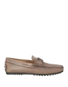 Tod's Man Loafers Khaki Size 7.5 Leather In Beige