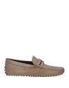 Tod's Man Loafers Khaki Size 7.5 Soft Leather In Beige
