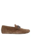 Tod's Man Loafers Khaki Size 7.5 Soft Leather In Beige