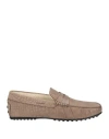 Tod's Man Loafers Khaki Size 7.5 Shearling In Beige