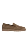 Tod's Man Loafers Khaki Size 9 Leather In Brown