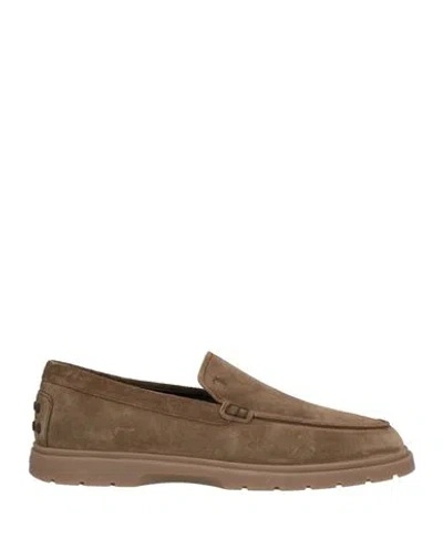 Tod's Man Loafers Khaki Size 9 Leather
