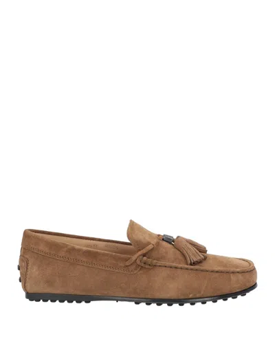 Tod's Man Loafers Khaki Size 9 Leather In Beige