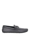 Tod's Man Loafers Lead Size 7 Leather In Grey