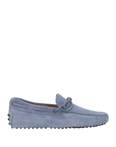 Tod's Man Loafers Light Blue Size 9 Leather