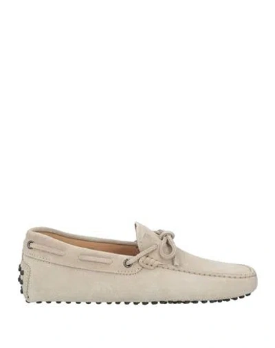 Tod's Man Loafers Light Grey Size 6 Leather In Gray