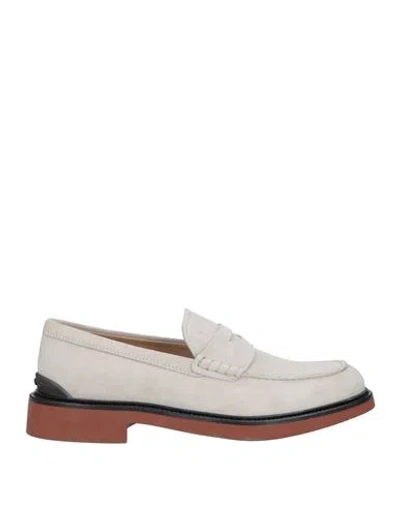 Tod's Man Loafers Light Grey Size 8.5 Soft Leather