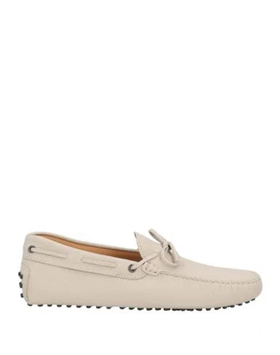 Tod's Man Loafers Light Grey Size 9 Leather