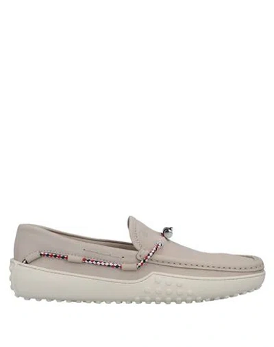 Tod's Man Loafers Light Grey Size 9 Soft Leather