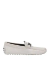 Tod's Man Loafers Light Grey Size 9 Leather