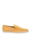 Tod's Rubber-sole Leather Loafers In Yellow