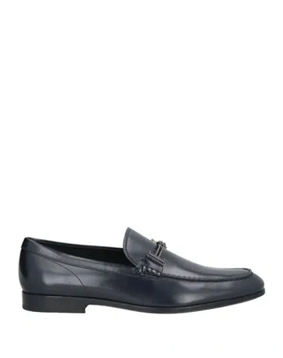 Tod's Man Loafers Midnight Blue Size 12.5 Leather