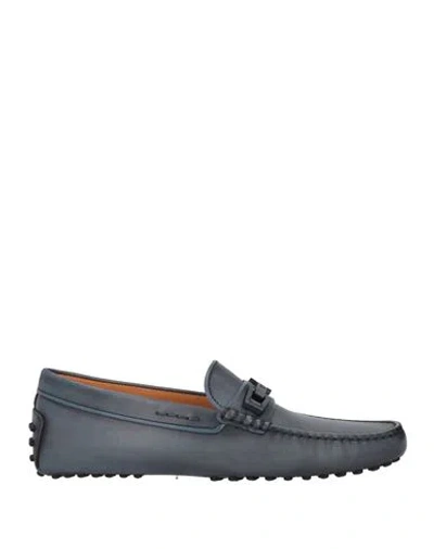 Tod's Man Loafers Midnight Blue Size 7.5 Leather