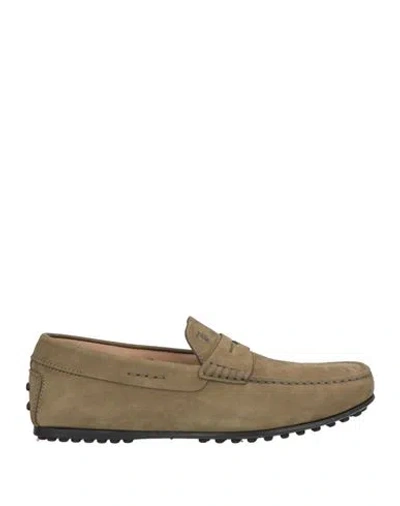Tod's Man Loafers Military Green Size 5 Leather In Green