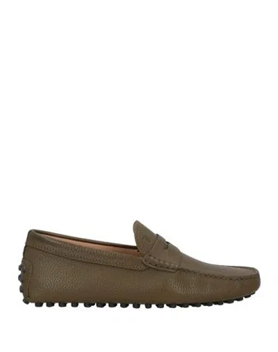 Tod's Man Loafers Military Green Size 6.5 Leather