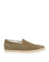 Tod's Man Loafers Military Green Size 7.5 Leather, String