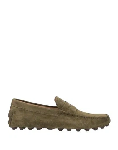 TOD'S TOD'S MAN LOAFERS MILITARY GREEN SIZE 7.5 LEATHER