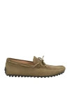 Tod's Man Loafers Military Green Size 7.5 Leather