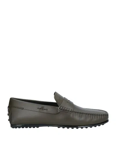 Tod's Man Loafers Military Green Size 9 Soft Leather