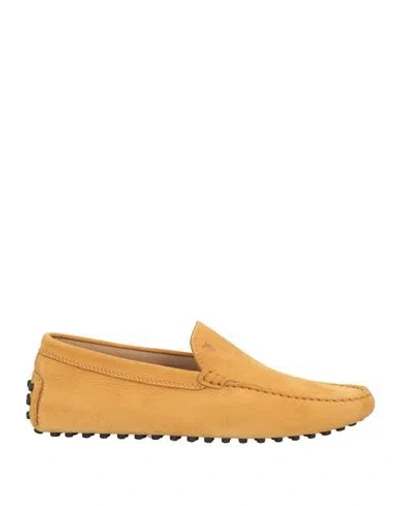 Tod's Man Loafers Mustard Size 9 Leather In Yellow