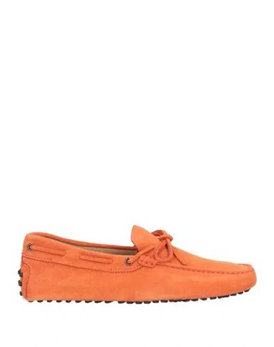 Tod's Man Loafers Orange Size 9 Leather