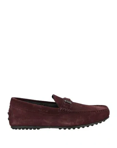 Tod's Man Loafers Plum Size 6 Soft Leather In Purple