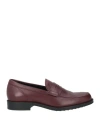 Tod's Man Loafers Plum Size 7.5 Leather In Purple