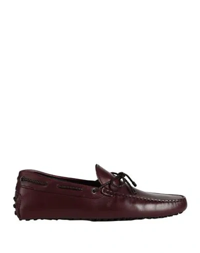 Tod's Man Loafers Plum Size 8.5 Leather In Purple
