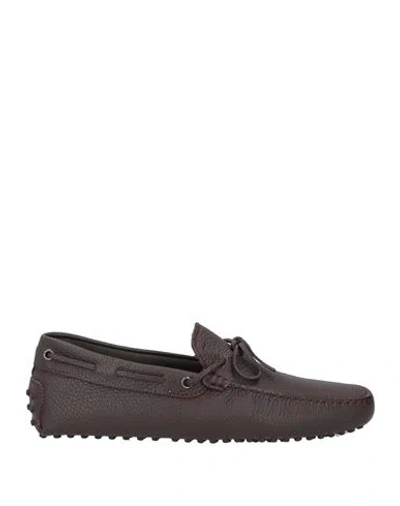 Tod's Man Loafers Plum Size 9 Leather In Purple
