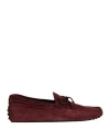 Tod's Man Loafers Plum Size 9 Leather In Purple
