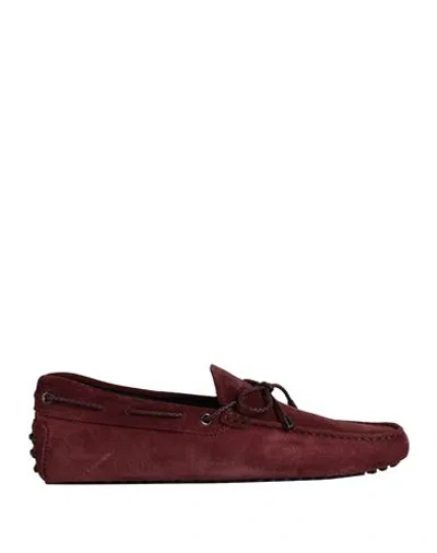 Tod's Man Loafers Plum Size 9 Leather In Purple