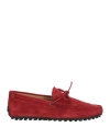 Tod's Man Loafers Red Size 6 Leather
