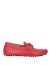 Tod's Man Loafers Red Size 9 Leather