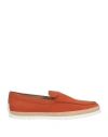Tod's Man Loafers Rust Size 8 Leather In Red