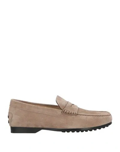 Tod's Man Loafers Sand Size 9 Leather In Neutral