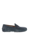 Tod's Man Loafers Slate Blue Size 7 Leather