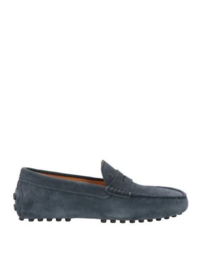 Tod's Man Loafers Slate Blue Size 7 Leather