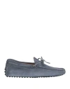Tod's Man Loafers Slate Blue Size 7.5 Soft Leather