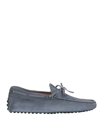 Tod's Man Loafers Slate Blue Size 7.5 Soft Leather