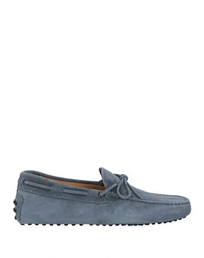 Tod's Man Loafers Slate Blue Size 8.5 Leather