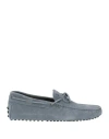 Tod's Man Loafers Slate Blue Size 9 Leather