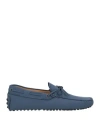 Tod's Man Loafers Navy Size 8.5 Soft Leather In Blue