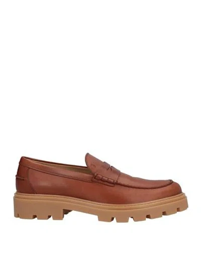 Tod's Man Loafers Tan Size 12 Soft Leather In Brown