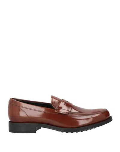 Tod's Man Loafers Tan Size 7.5 Leather In Brown